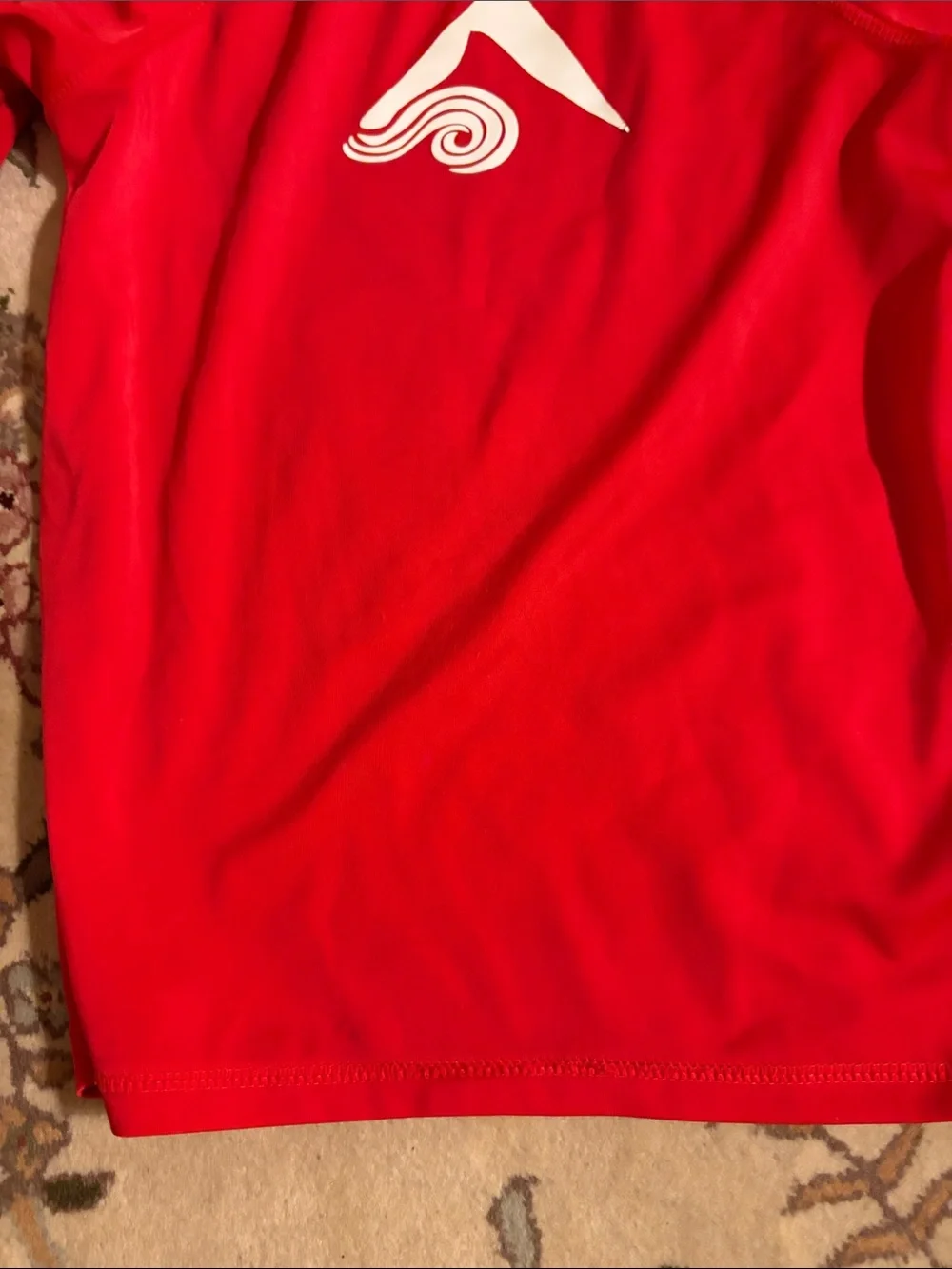 Kids Red Long-Sleeve Rash Guard Swim Shirt - Brand Unspecified